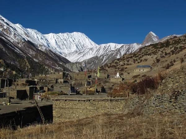 Schöne Aussicht aus Khangsar — Stockfoto