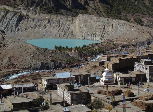 Türkisfarbener See Gangapurna, Manang — Stockfoto