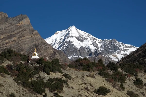 Chulu ve stupa, nawal görüntüleme — Stok fotoğraf