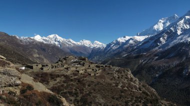 Güzel eski köy Himalayalar