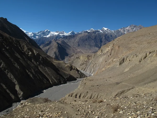 Krajobraz w pobliżu jomosom, centrum nepal — Zdjęcie stockowe