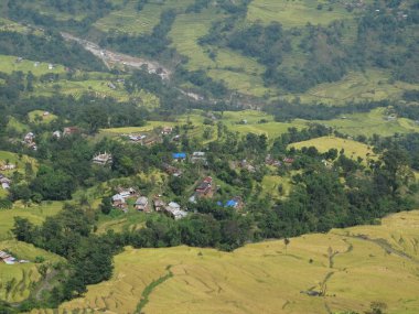 khudi, Merkez nepal yakınındaki köy ve pirinç alanları