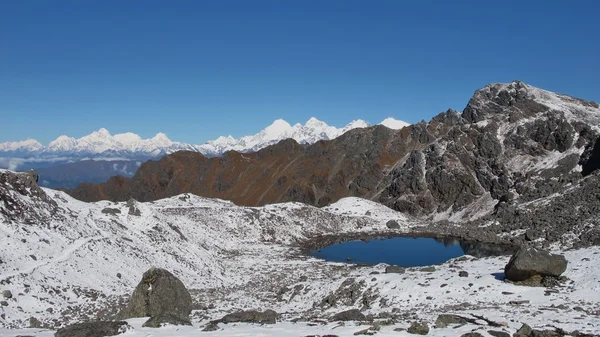 Sahne yakınındaki Laurebine La geçidi, Nepal — Stok fotoğraf