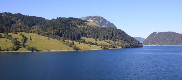 Paisagem Rural Lago Innerthal Schwyz Canton — Fotografia de Stock