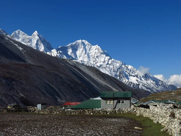 Dimineața Dingboche Sat Lângă Muntele Everest — Fotografie, imagine de stoc