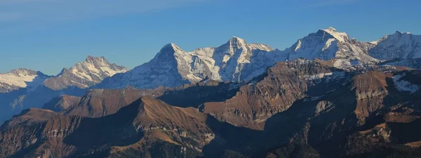 Διάσημη Οροσειρά Eiger Monch Και Jungfrau — Φωτογραφία Αρχείου