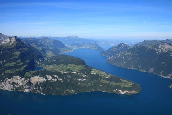 Vierwaldstaettersee Järvi Nähtynä Fronalpstock Vuorelta Stoos — kuvapankkivalokuva