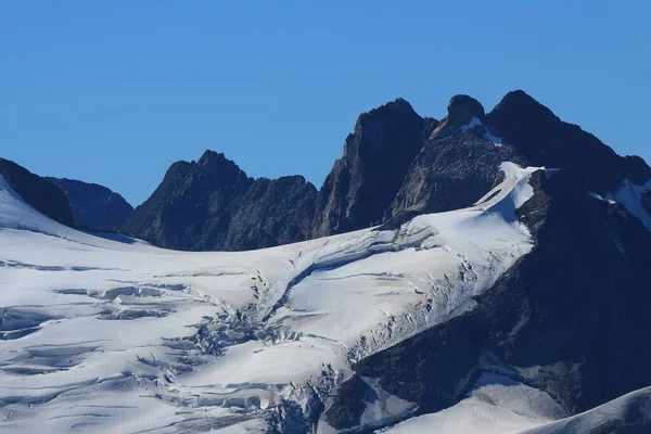 Grandes Crevasses Dans Glace Glacier Triftglacier — Photo