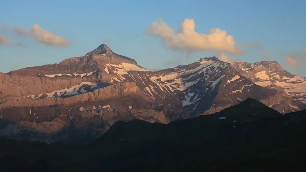 Pasmo Górskie Les Diablerets Letni Wieczór — Zdjęcie stockowe