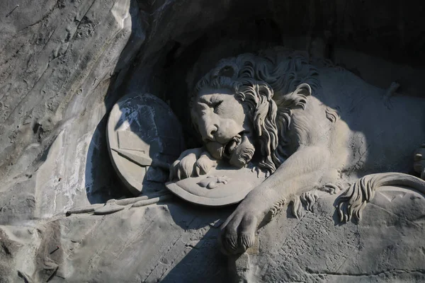 Szczegóły Pomnika Lwa Lucerna — Zdjęcie stockowe
