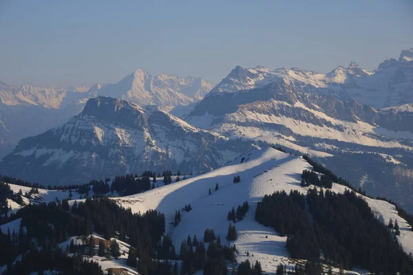Berg Toppar Schwyz Canton Sett Utifrån Rigi Kulm — Stockfoto