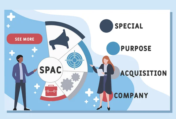 Spac Symbole Société Acquisition Spéciale Business Spac Concept Entreprise Acquisition — Image vectorielle