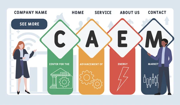 Caem Center Advancement Energy Markets Akronym Affärsidé Bakgrund Vektor Illustration — Stock vektor