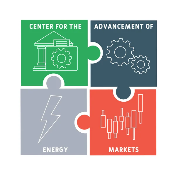 Caem Center Advancement Energy Markets Acroniem Zakelijke Concept Achtergrond Vector — Stockvector