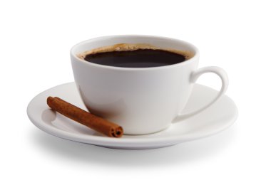 bir fincan kahve tarçın ile