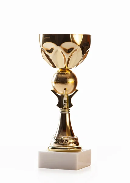 Zlatý pohár vítěz izolovaných na bílém pozadí — Stock fotografie