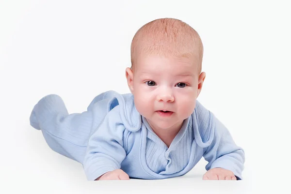 Małe dziecko w kolorze niebieskim — Zdjęcie stockowe