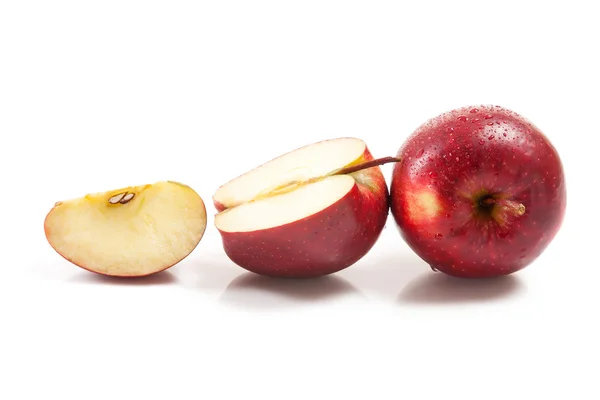 Several red apples on white background — Stock Photo, Image