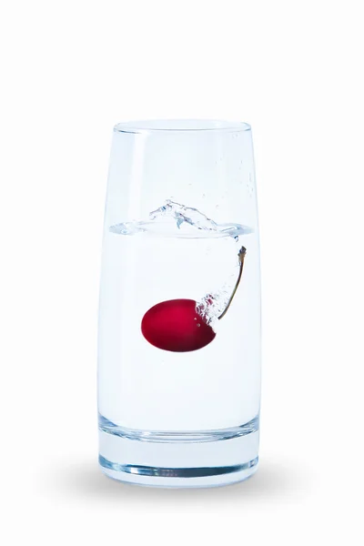 Water glass isolated with reflection — Stock Photo, Image