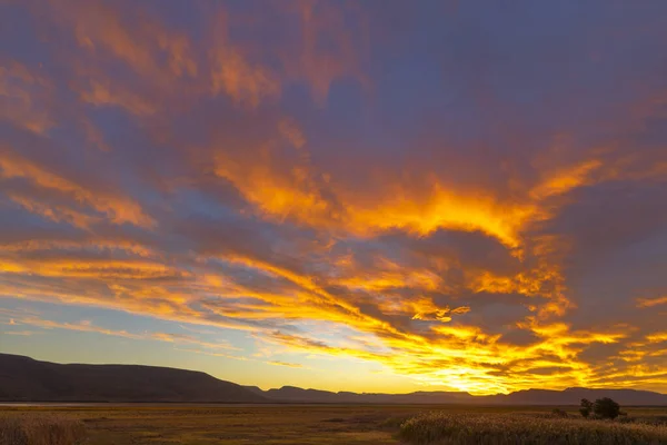 Nubes Color Amarillo Naranja Atardecer Karoo — Foto de Stock