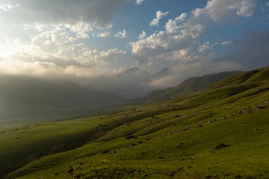 Alçak bulutlar dağ Drakensberg Güney Afrika