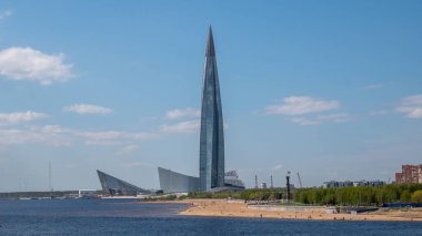 Saint Petersburg, Rusya, 07 Ağustos 2021: Gökdelen 