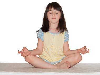 Beyaz üzerinde meditasyon kız