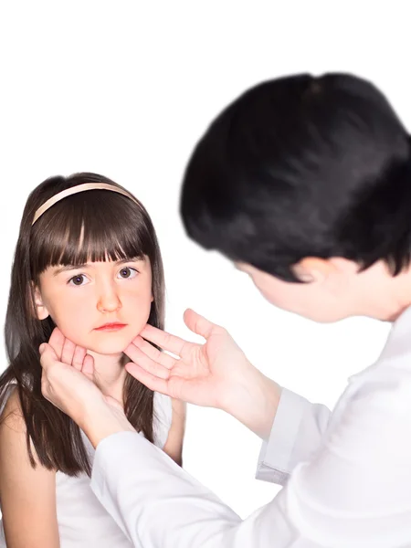 Doctor and girl isolated — Stock Photo, Image
