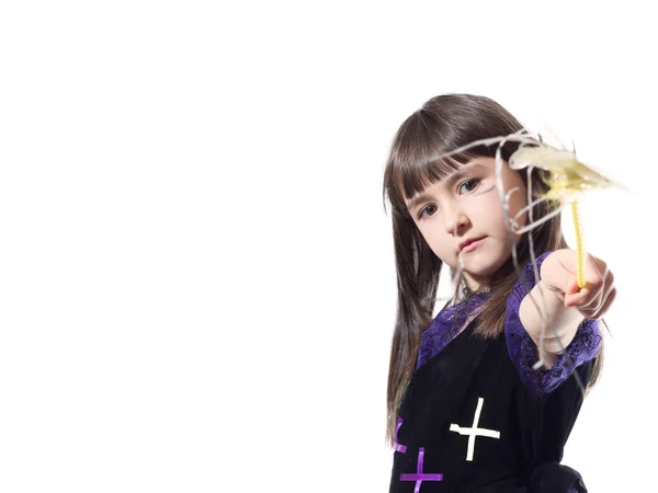 Portrait of girl in magician costume — Stock Photo, Image