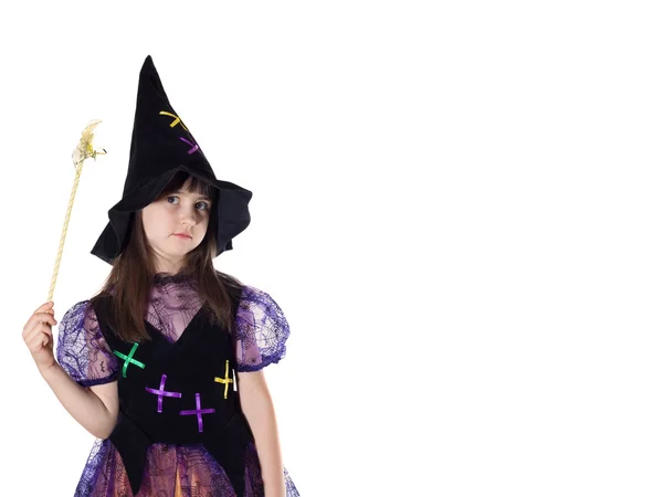 Retrato de niña en traje de mago — Foto de Stock