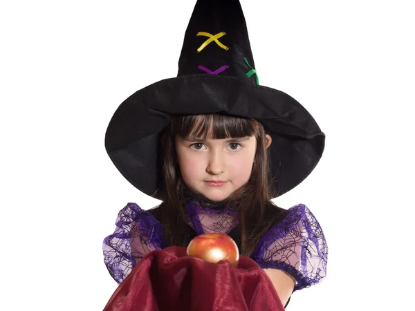 魔術師の衣装の女の子の肖像画 — ストック写真