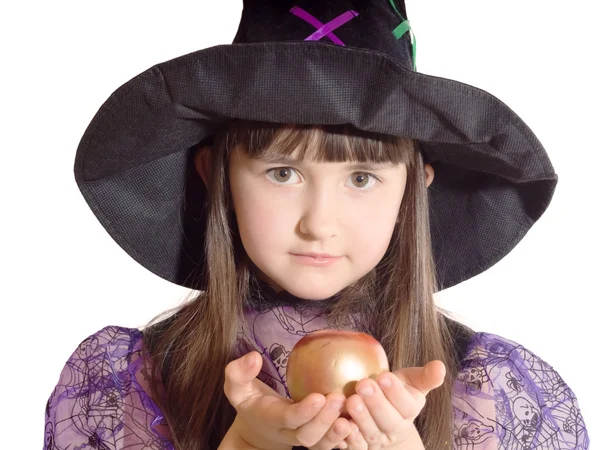 Retrato de niña en traje de mago — Foto de Stock