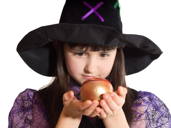 Portrait of girl in magician costume — Stock Photo, Image