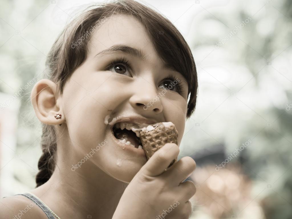 Girl eating ice cream