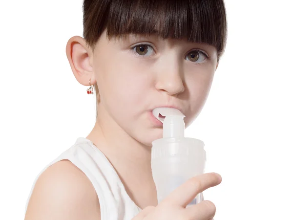 Girl inhaled — Stock Photo, Image