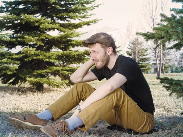 Man at the meadow — Stock Photo, Image