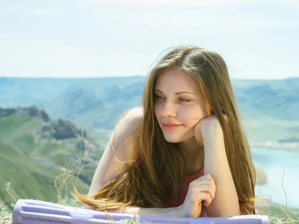 Young women at nature — Stock Photo, Image