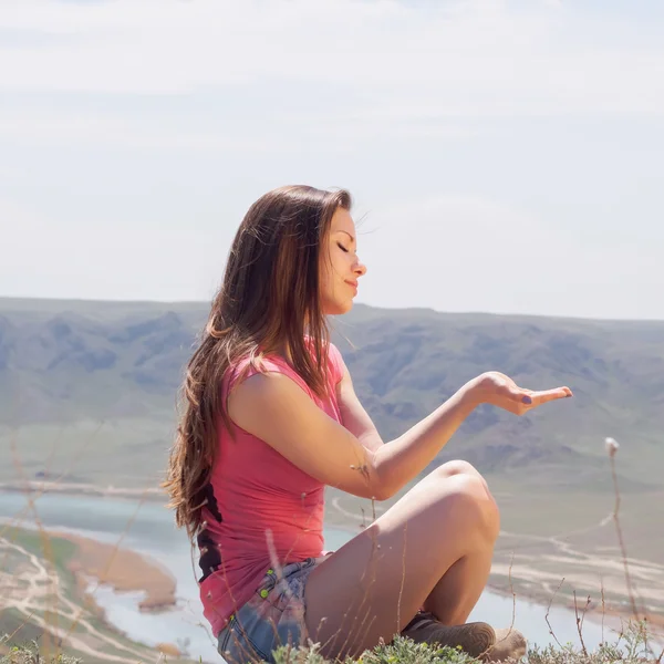 Young women at nature — Stock Photo, Image