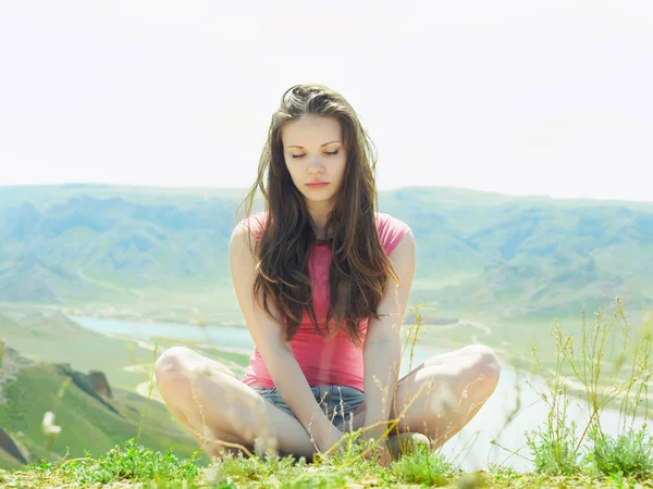 Young women at nature — Stock Photo, Image