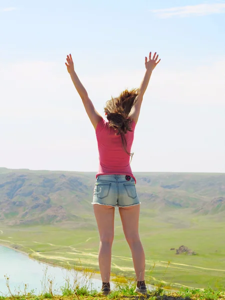 Young women at nature — Stock Photo, Image