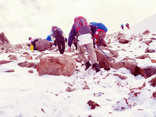 Les alpinistes aux montagnes — Photo