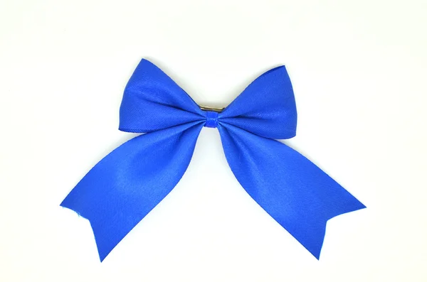 Голубая атласная лента для волос — стоковое фото