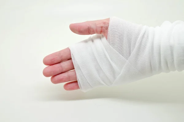 Hand tied with elastic bandage — Stock Photo, Image