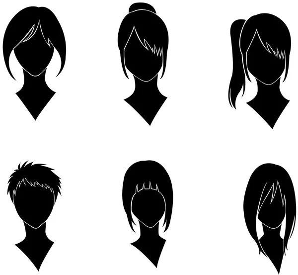 Estilo de pelo de mujer — Vector de stock