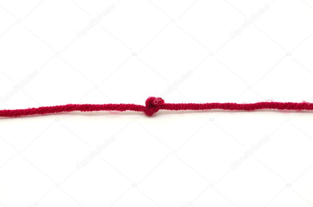 Red rope with knot