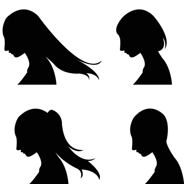 Set of women s haircut design — Stock Vector
