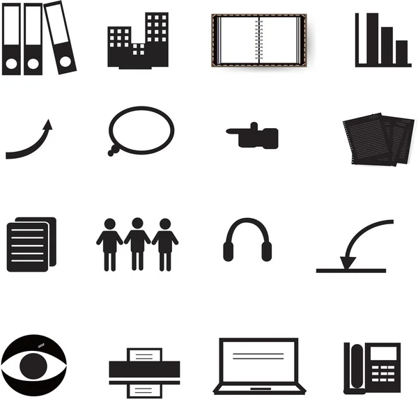 Office-pictogrammen in het dagelijks leven — Stockvector