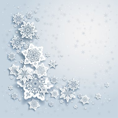 Winter background with snowflakes clipart