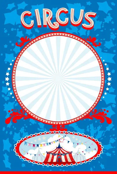 Blauwe circus poster — Stockvector
