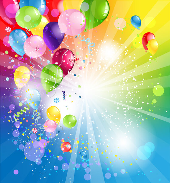 Holiday backgrund with balloons — Stock Vector